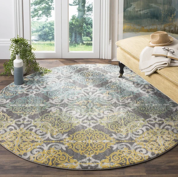 Safavieh Evoke EVK230D Grey/Ivory 9& x 9& Square Area Rug
