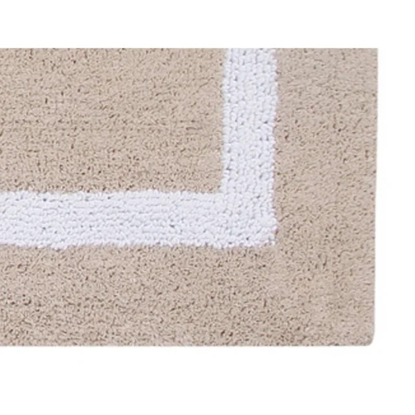 Better Trends Hotel Collection 17x22 x 24x22 Bath Rug - Sand/White