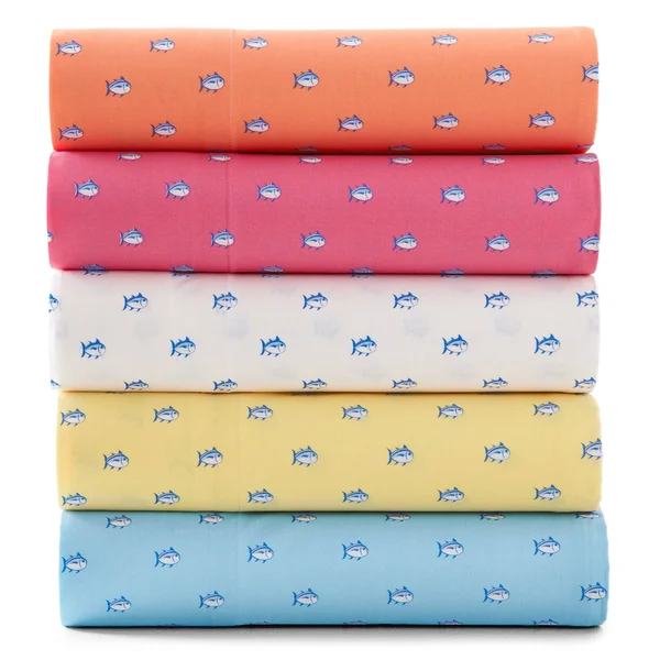 Southern Tide Printed Skipjack Cotton King Sunset Pink Sheet Set