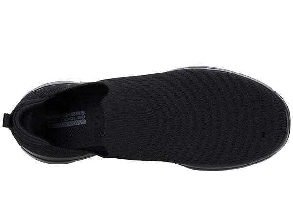 Skechers Women's GOwalk 5 Coastal View Walking Sneaker, Black/Black