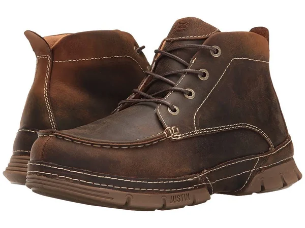 Justin Men's Tobar Brown 5x22 Lace-Up Work Boots - Steel Toe
