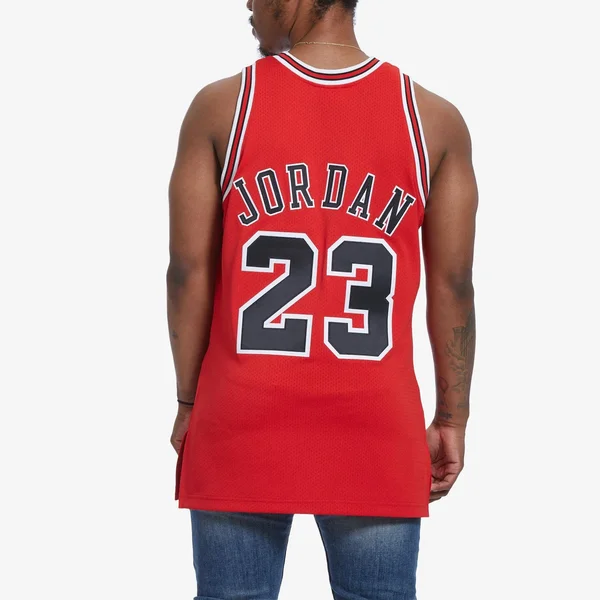 Men's Mitchell & Ness Michael Jordan Red Chicago Bulls 1998 NBA Finals Hardwood Classics Authentic Player Jersey