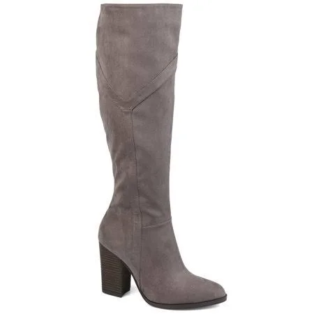 Brinley Co. Womens Extra Wide Calf Detailed Knee High Boot - Women's, Size: 9, Gray