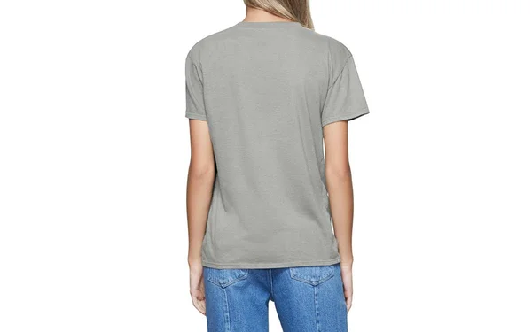 Good American Women's V-Neck Cotton Tee - Gray - Size 1/S