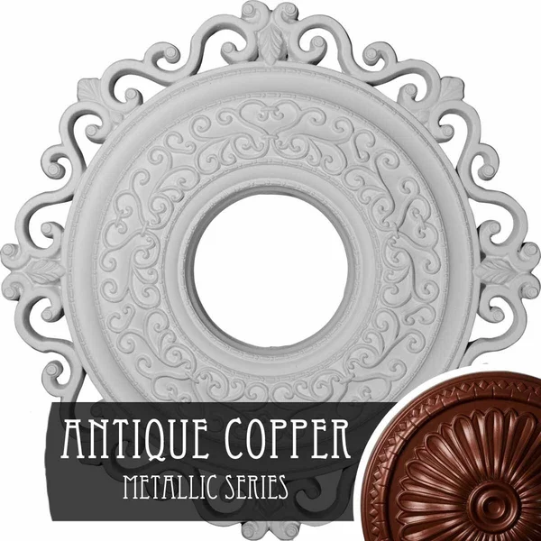 22x22OD x 6 1/4x22ID x 1 3/4x22P Orrington Ceiling Medallion (Fits Canopies Up to 6 1/4x22) - Hand-Painted Pale Gold