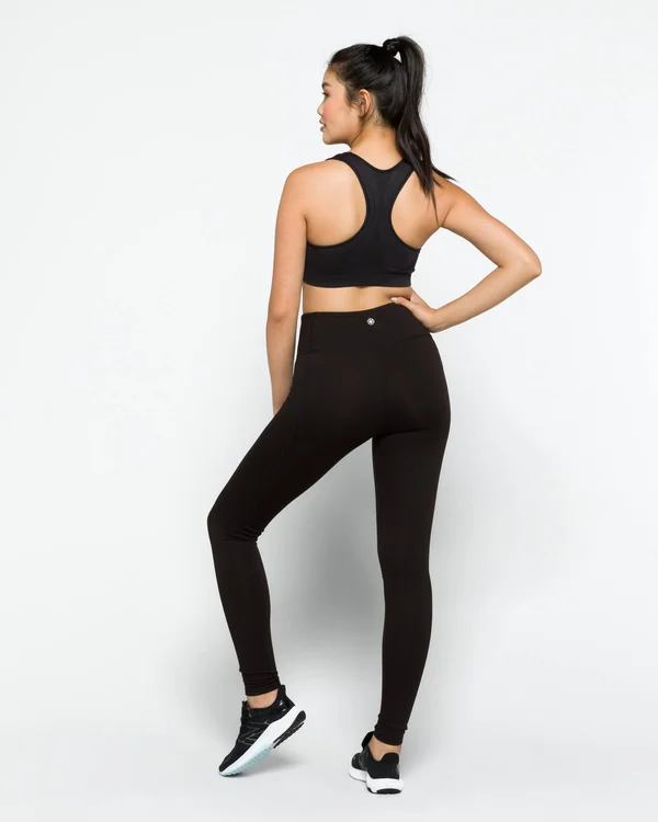 Gaiam Womens Om Solid High Rise Leggings - Black - Large
