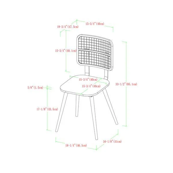 Walker Edison Industrial Mesh Back Dining Chair Dark Walnut (Set of 2)