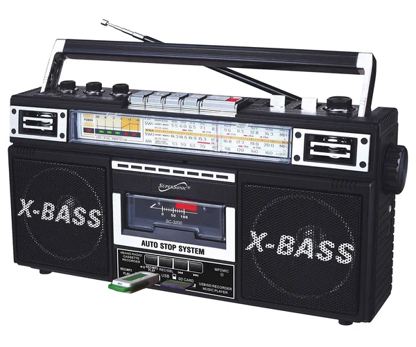 Supersonic Sc-3200 Black Retro 4-Band Radio & Cassette Player