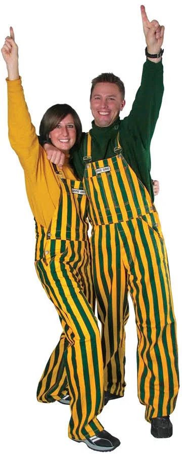 Game Bibs Green & Gold Overall Bibs