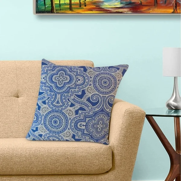 The Pillow Collection Jacory Geometric Decorative Throw Pillow Blue 12 x 18