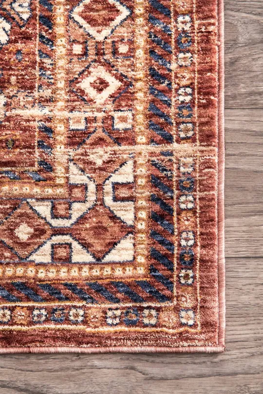 nuLOOM Rust Vintage Border Medallion Area Rug - 2& 6x22 x 8& Runner
