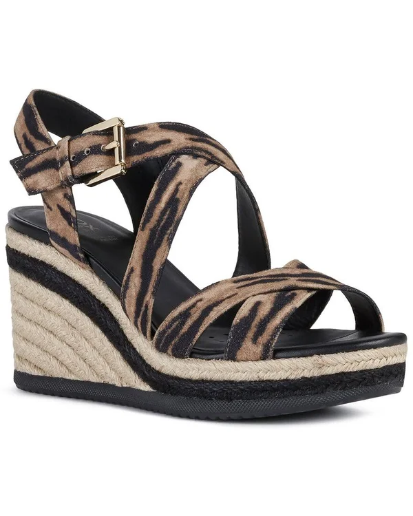 Geox Ponza Suede Sandal, 35, Black