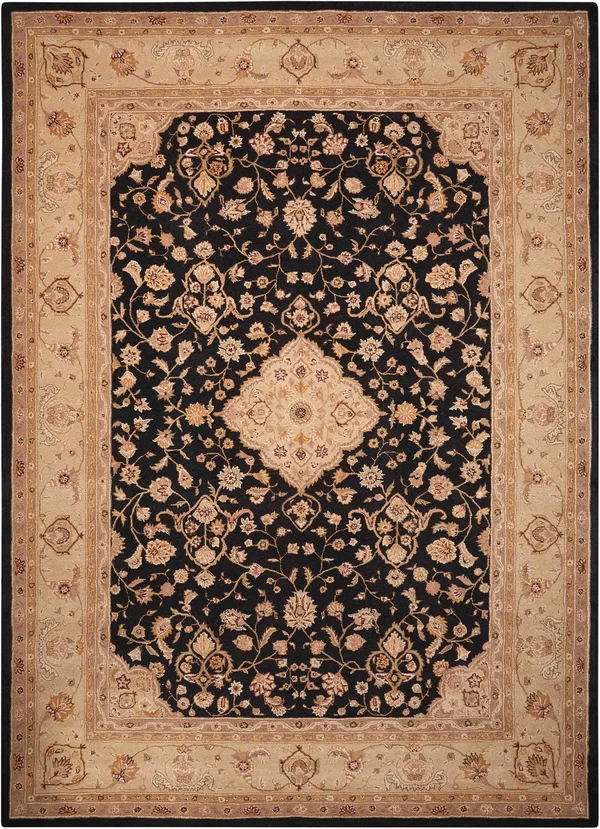 Nourison Heritage Hall He10 Black Area Rug 2&6x22 x 4&2x22