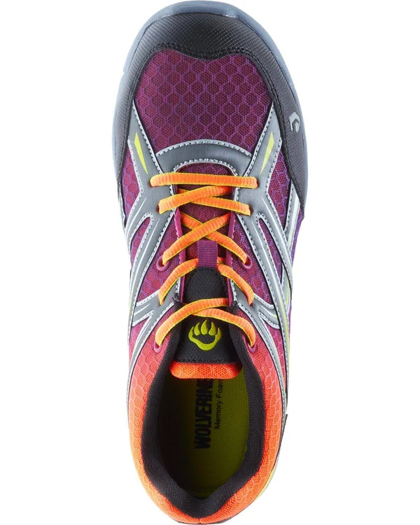 Wolverine Women's Jetstream Carbonmax Safety Toe Shoe - 9.5 W - Orange, Purple