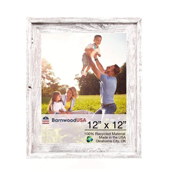 Rustic Farmhouse Signature Picture Frame - White Wash 12x12