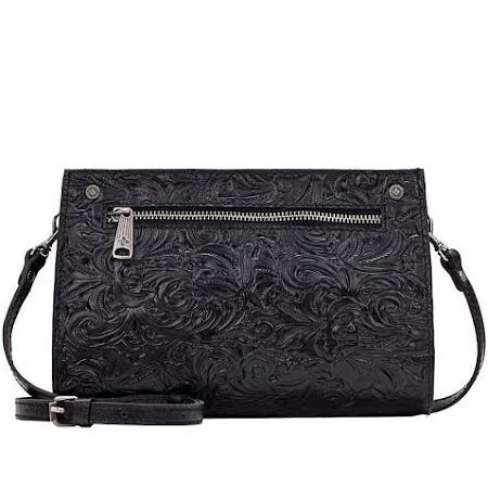 Patricia Nash Leather Turati Top Zip Crossbody W/ShoulderStrap - Signature Map