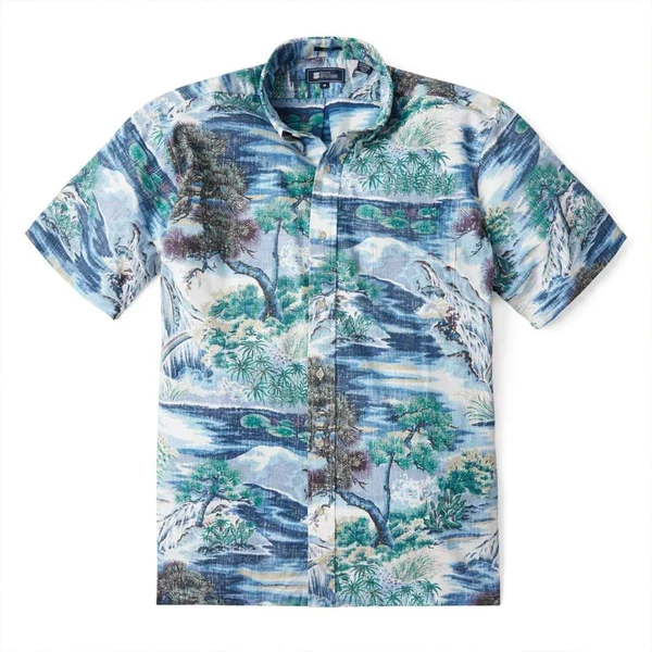 Reyn Spooner Men's Hawaiian Aloha Shirt - Scenic Print - Button Front