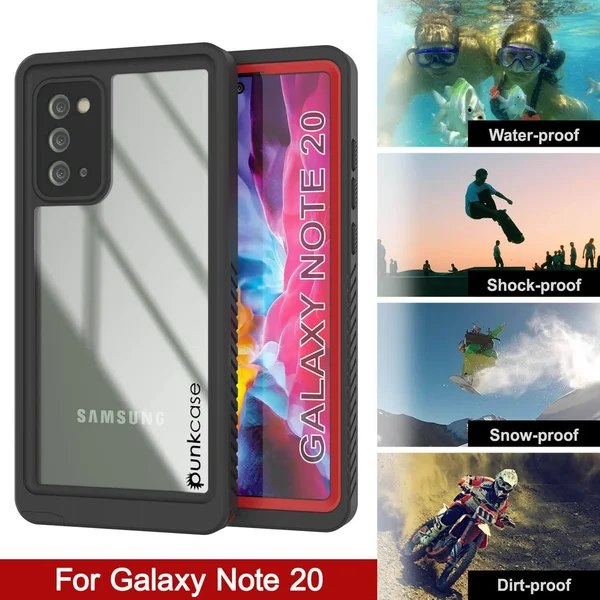 Galaxy Note 20 Case, Punkcase [Extreme Series] Armor Cover w/ Built in Screen Protector [Red] - Red