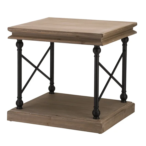 Glitzhome 23.00x22L French Vintage Antiqued Finish Accent Table/Side Table