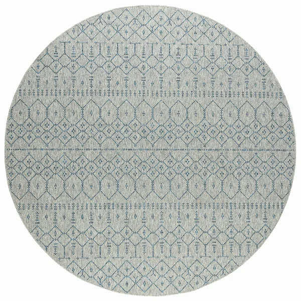 Tayse Elsa Indoor/Outdoor Area Rug, Size: 5 ft. Round, Blue