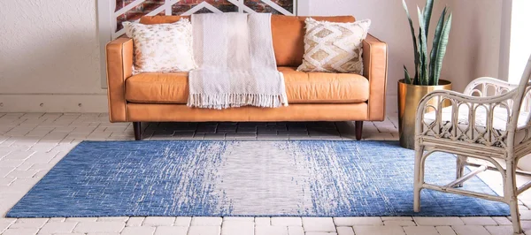 Unique Loom Ombre Outdoor Rug, Blue, 9x12 ft