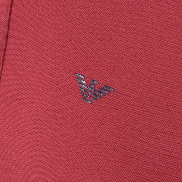Emporio Armani Short Sleeved Polo T Shirt Red