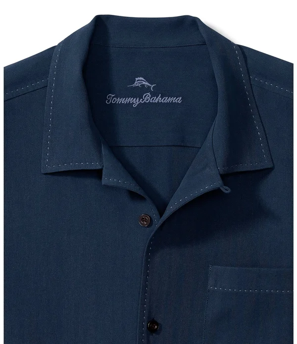 Tommy Bahama Hawaiian Herringbone Silk Short-Sleeve Woven Shirt - 3XL