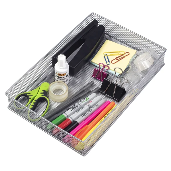 YBM Home Silver Mesh Desk Drawer Organizer Tray for Home and Office (12 - 3x6x2 inch)