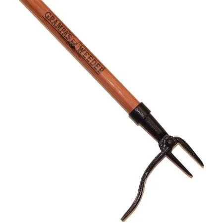 Grampa&s Weeder - The Original Stand Up Weed Puller Tool with Long Handle - Made with Real Bamboo & 4-Claw Steel Head Design