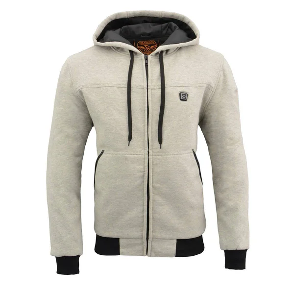 Milwaukee Leather Mpm1714Set Men's Silver &Heated& Zipper Front Hoodie (Battery Pack Included) - Silver, X-Large