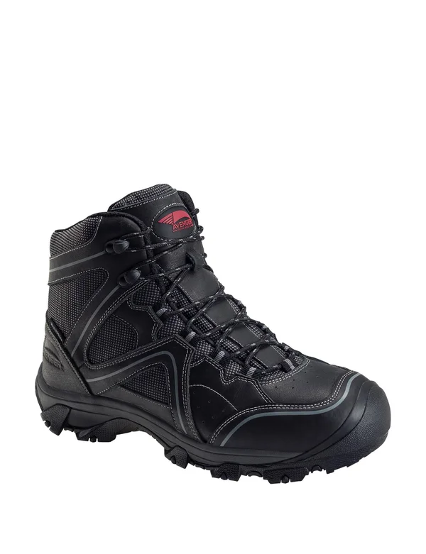 Men's Avenger A7712 Steel Toe Crosscut Waterproof Boot - Black
