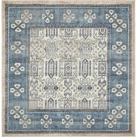 Unique Loom Aigen Salzburg Square Rug - 5& x 5&, Beige