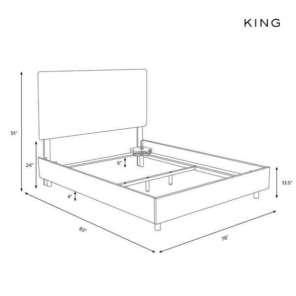 King Upholstered Bed Yellow Velvet - Opalhouse