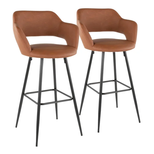 Carson Carrington Vallen Faux Leather Bar Stools (Set of 2) Brown