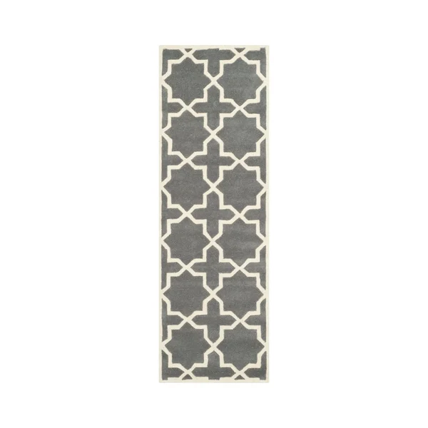 Safavieh Chatham CHT732D Dark Grey, Ivory Rug 2&3x22 x 11& Runner