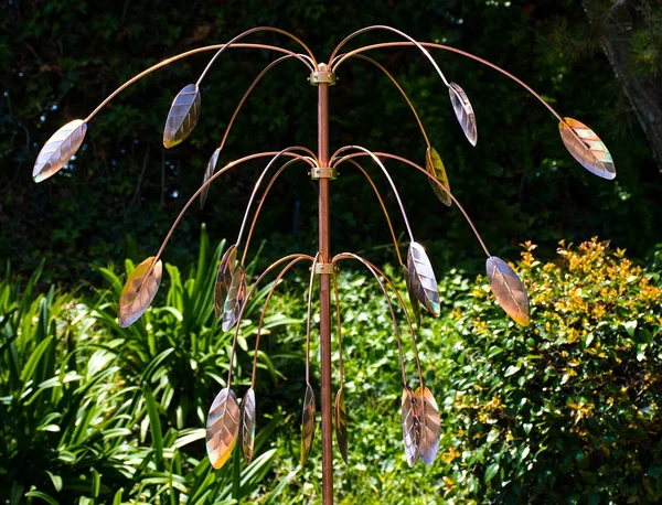Stanwood Wind Sculpture Kinetic Copper Triple Spinner Falling Foliage