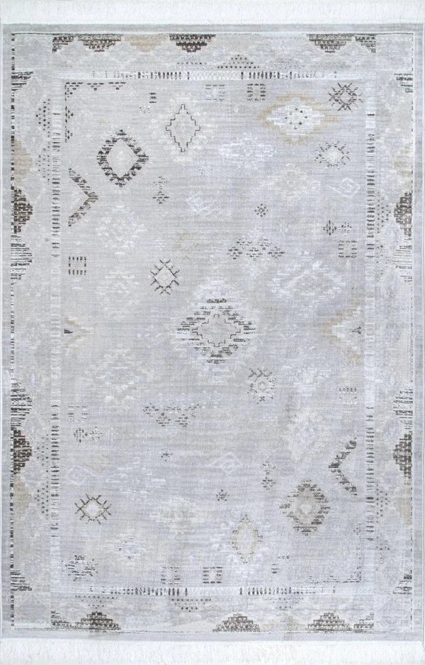 nuLOOM Maida Vintage Tribal Silver 4 ft. x 6 ft. Area Rug
