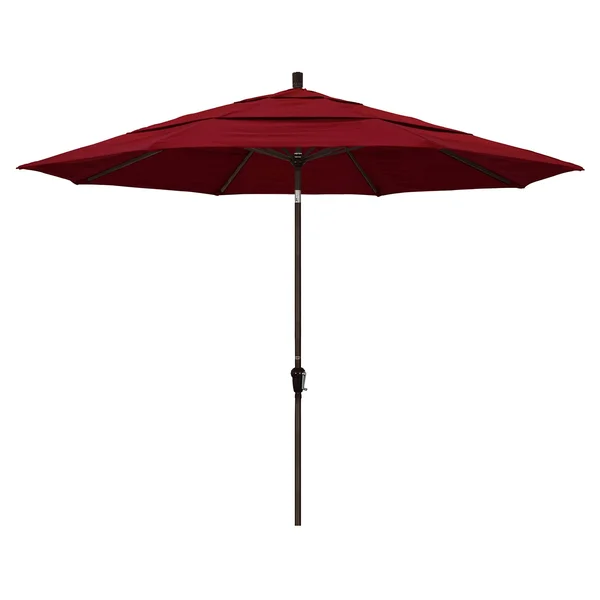 California Umbrella 11 ft. Aluminum Auto Tilt Olefin Patio Umbrella - Red