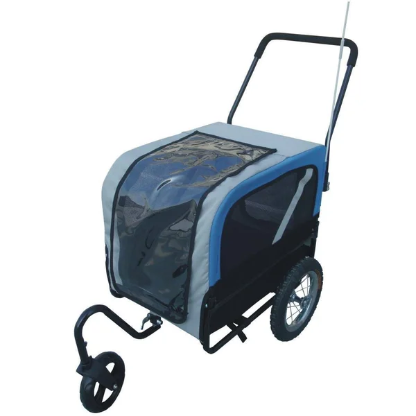 Mdog2 Mk1484 Comfy Pet Bike Trailer/jogging Stroller Small Blue/Grey