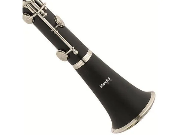Mendini by Cecilio Black Ebonite Bb Clarinet with Stand - Tuner, 10 Reeds, Pocketbook, Mouthpiece and Case, B Flat MCT-E