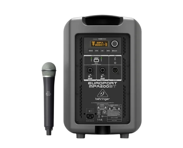 Behringer Europort MPA200BT 8x22 200W Portable Bluetooth Speaker with Wireless Microphone