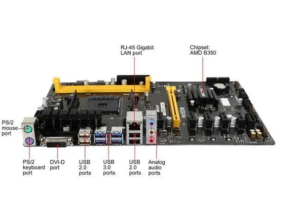 Biostar Motherboard Tb350-btc AMD A-Series AM4 B350 Up to 32GB DDR4 DV