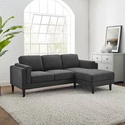 Martello 82x22 Wide Right Hand Facing Sofa & Chaise Corrigan Studio Fabric: Dark Gray Polyester Blend