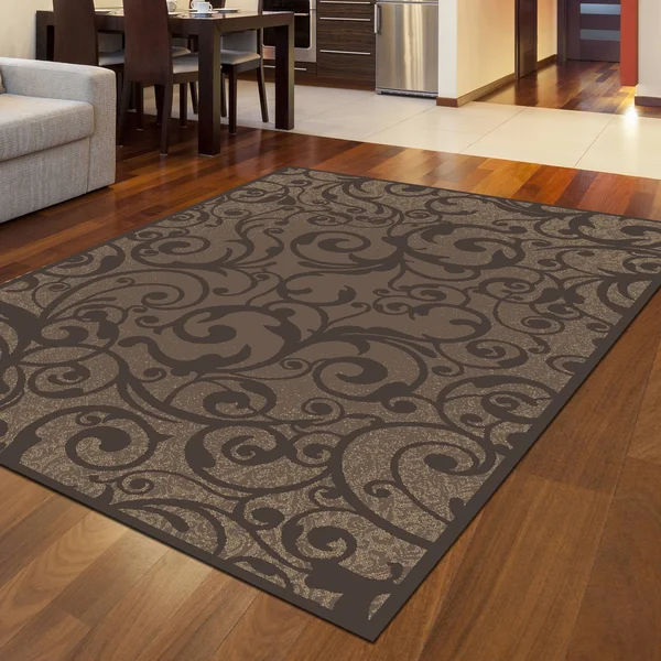 Admire Home Living Plaza Area Rug - 2&2 inch x 7&7 inch - Brown