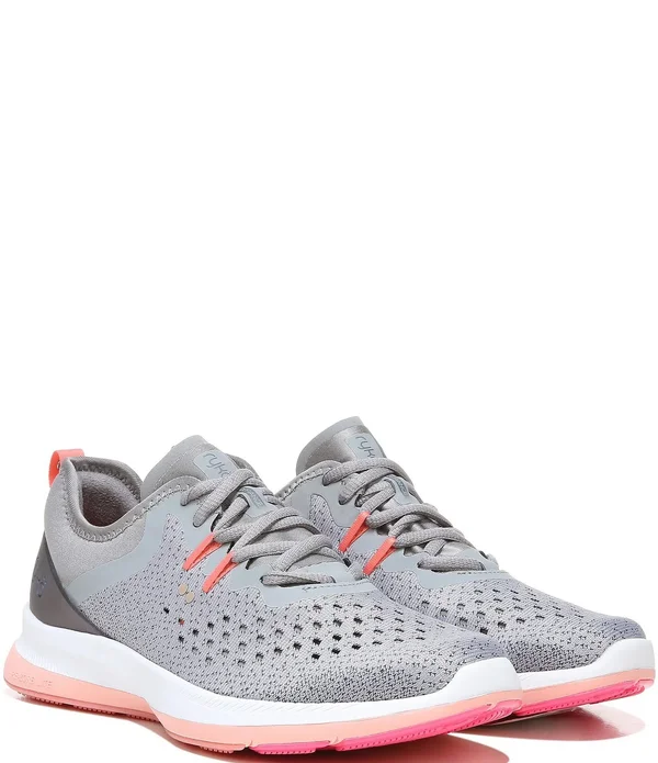 Women's Ryka Defiance Walking Shoe - Grey/Peach - Size 8.5