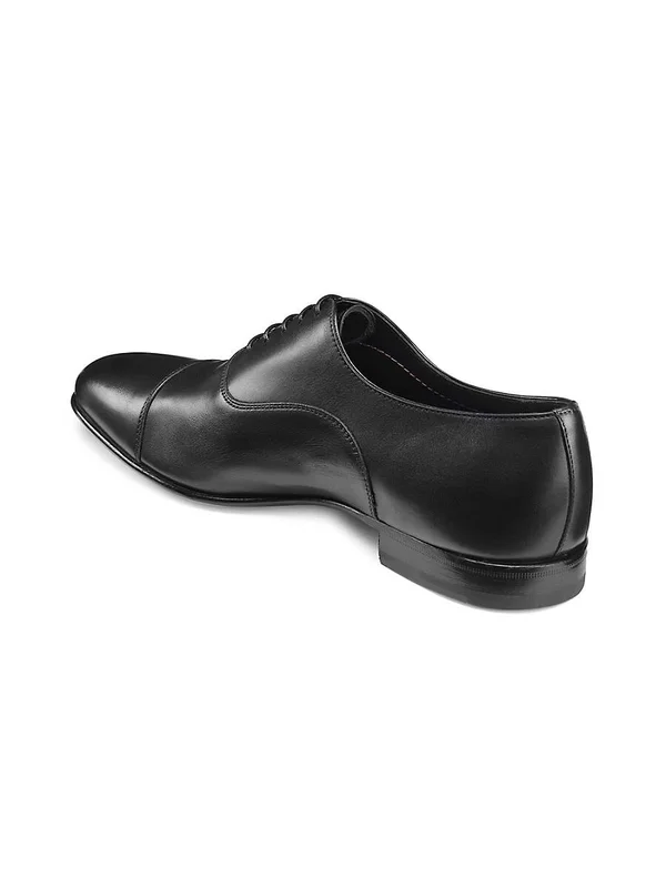 Santoni Darian Cap Toe Oxford Men's Shoes Black : 11 D