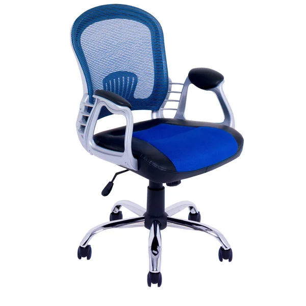 CorLiving Leatherette Office Chair with Mesh Back - Blue/Black