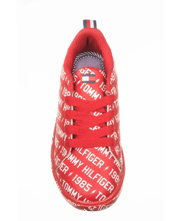 Tommy Hilfiger Iconic Court Logo Sneaker (Toddler - Little Kid, & Big Kid) Red/White - Boys Shoes & Footwear - Boys Sneak