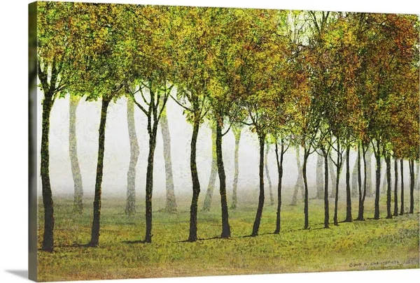Row Of Trees Green, Large Solid-Faced Canvas Wall Art Print, Great Big Canvas