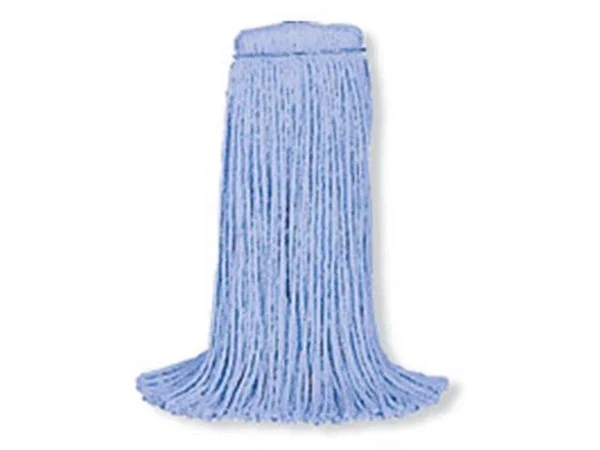 Rubbermaid Premium Bolt-On Cut-End Blended Mop, 20 oz, Blue, 12/Carton